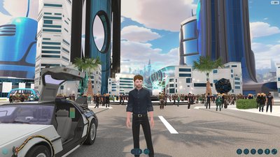 Crowded Metaverse City Environment with Avatars