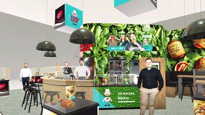 Virtual exhibition stand with product visualizations