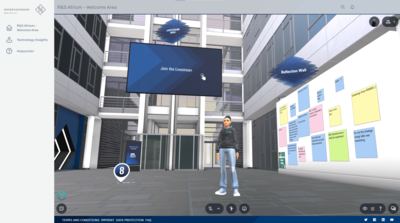 Avatar in Rohde & Schwarz Atrium 3D Space