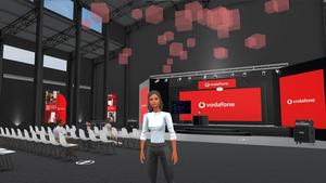 3D coaching space Vodafone with female avatar