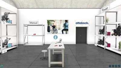View of Ottobock's virtual workshop room