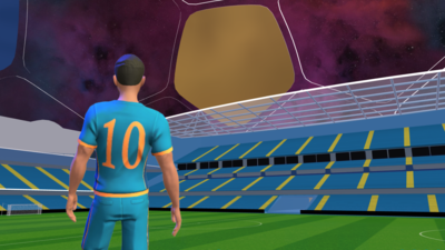 3D Avatar in virtual football stadium