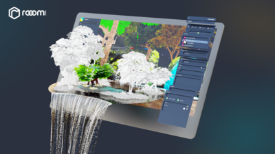 Symbol image with waterfall for Metaverse CMS